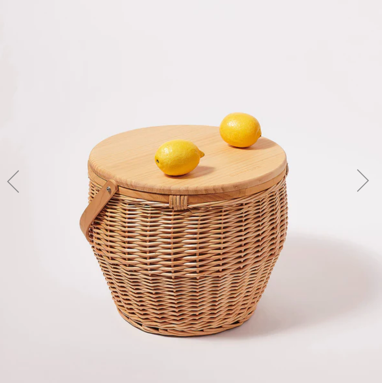 Round Picnic Cooler Basket Natural  ||  Sunny Life