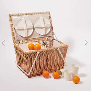 Large Picnic Cooler Basket Natural ||  Sunny Life
