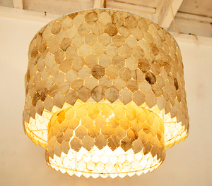Coconut Shell 2 Tired Pendant Light  ||  Bisque Interiors