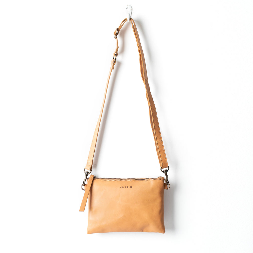 Monterey Crossbody Leather bag - Natural   ||  Juju & Co
